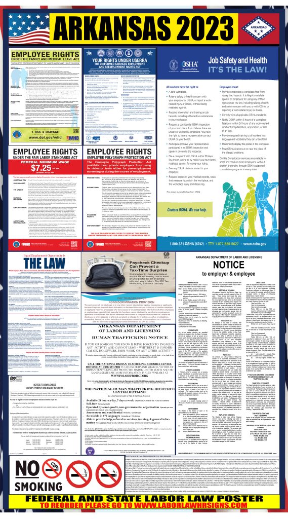 2023 Arkansas Labor Law Posters ⭐ State, Federal, OSHA LABORLAWHRSIGNS