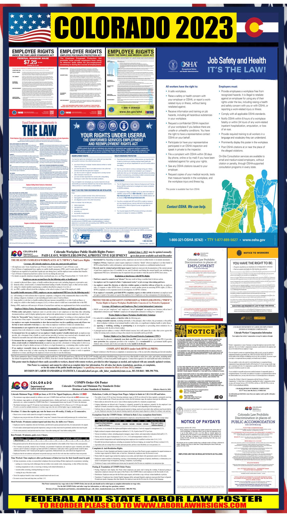 2023 Colorado Labor Law Posters ⭐ State, Federal, OSHA LABORLAWHRSIGNS