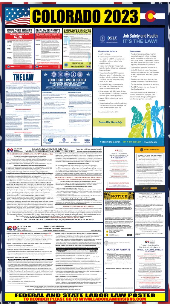 2023 Colorado Labor Law Posters ⭐ | State, Federal, OSHA | LABORLAWHRSIGNS