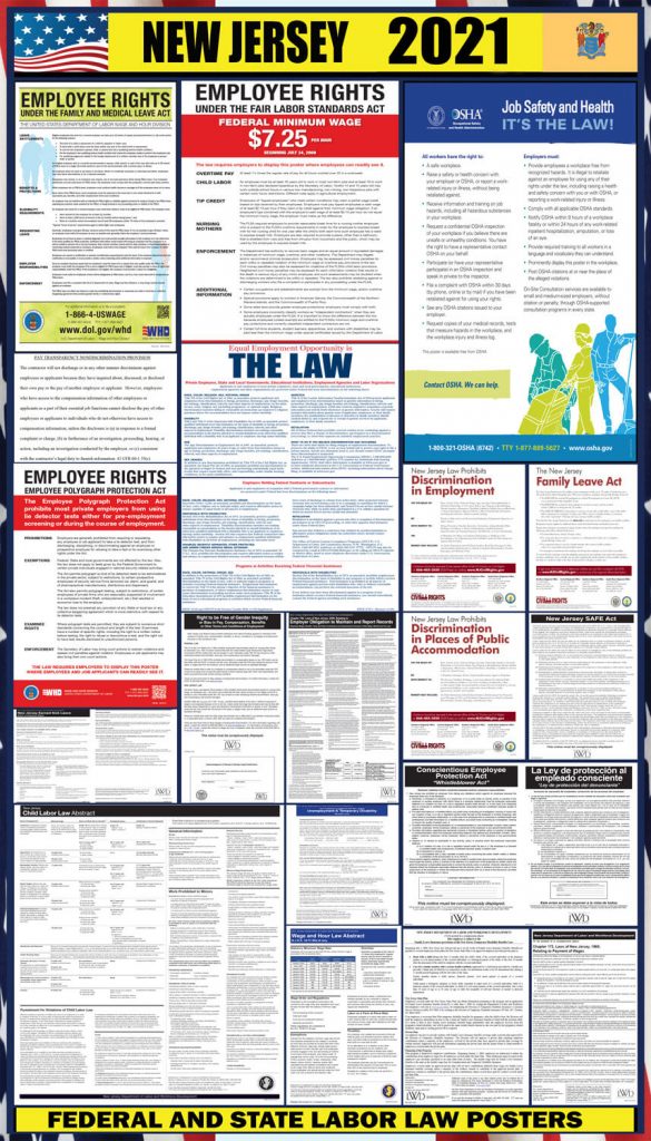 2021 New Jersey Labor Law Posters ⭐ State, Federal, OSHA