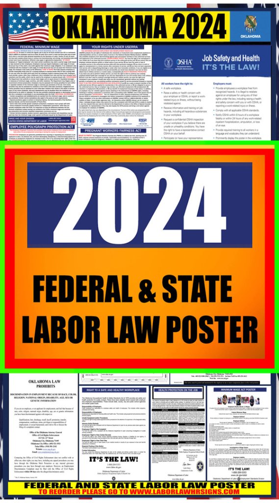 2024 Oklahoma Labor Law Posters State Federal OSHA LABORLAWHRSIGNS   OK 24 SITE Scaled 1 569x1024 