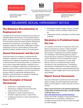 delaware delaware sexual harassment notice small