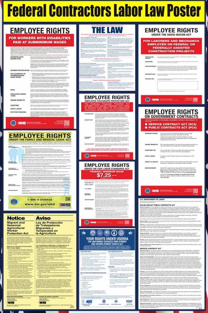 Federal Contractor Poster LABORLAWHRSIGNS