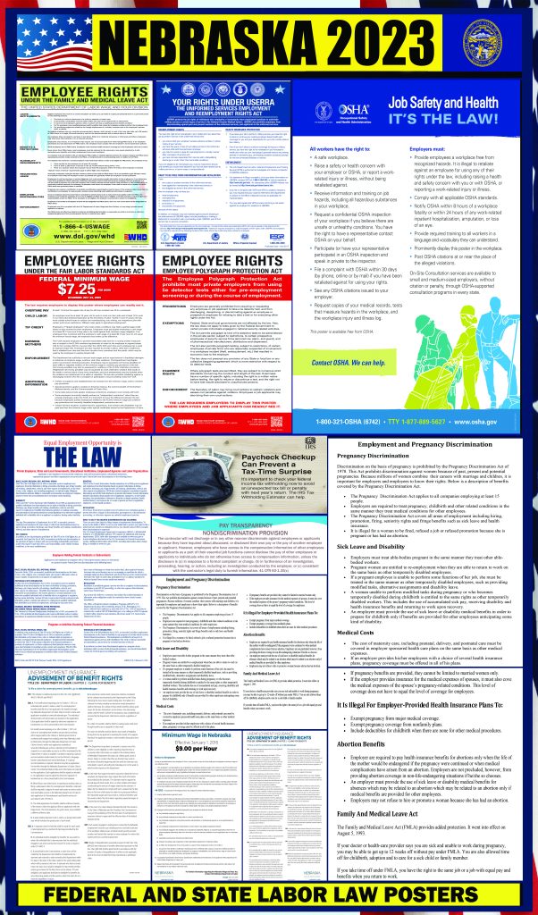 2023 Nebraska Labor Law Posters ⭐ | State, Federal, OSHA | LABORLAWHRSIGNS