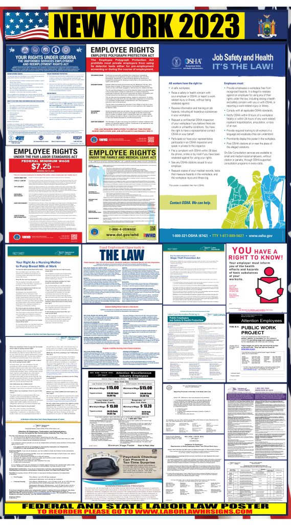 2023 New York Labor Law Posters ⭐ | State, Federal, OSHA | LABORLAWHRSIGNS