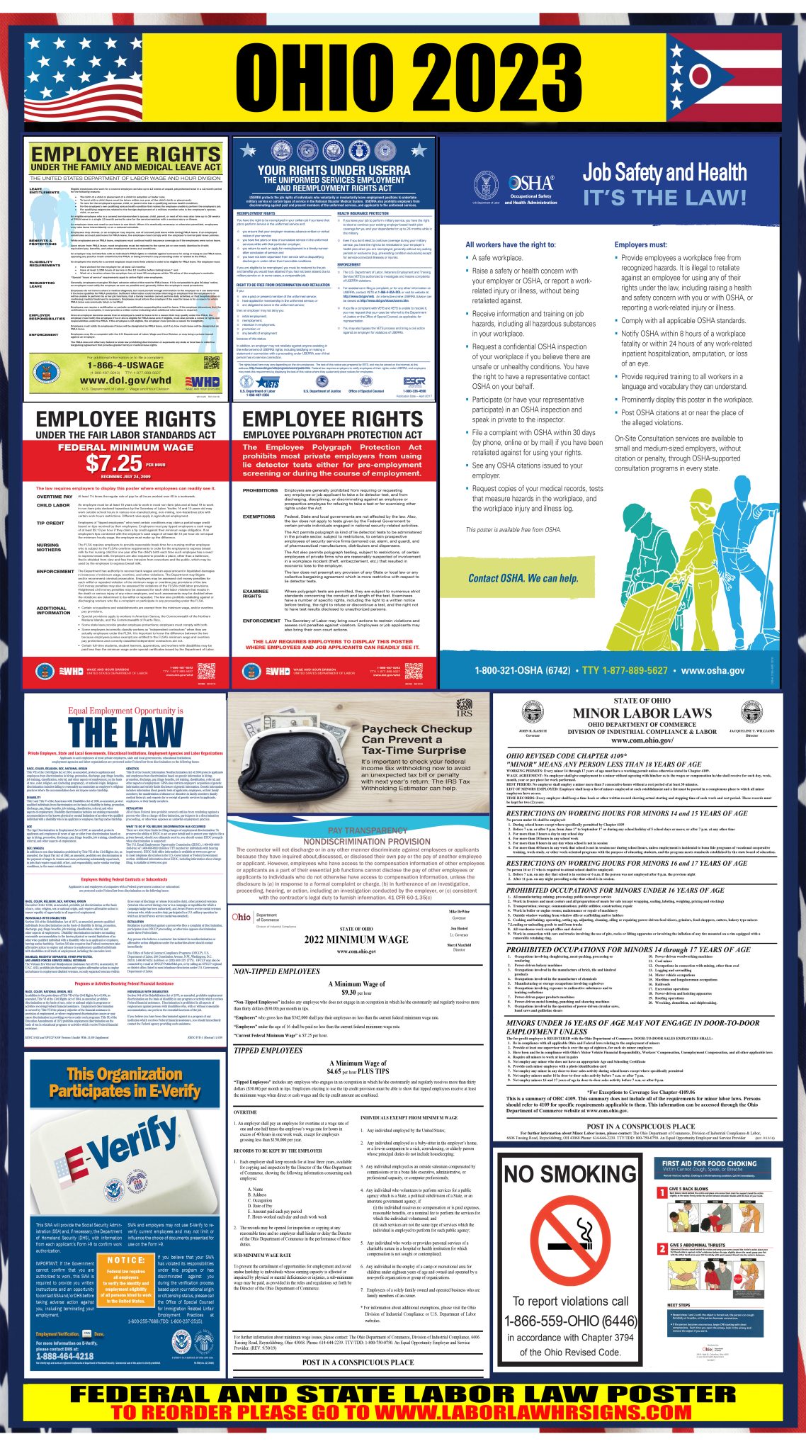 2023 Ohio Labor Law Posters ⭐ State, Federal, OSHA LABORLAWHRSIGNS