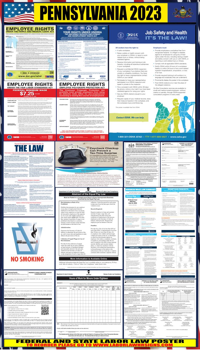 2023 Pennsylvania Labor Law Posters ⭐ | State, Federal, OSHA ...